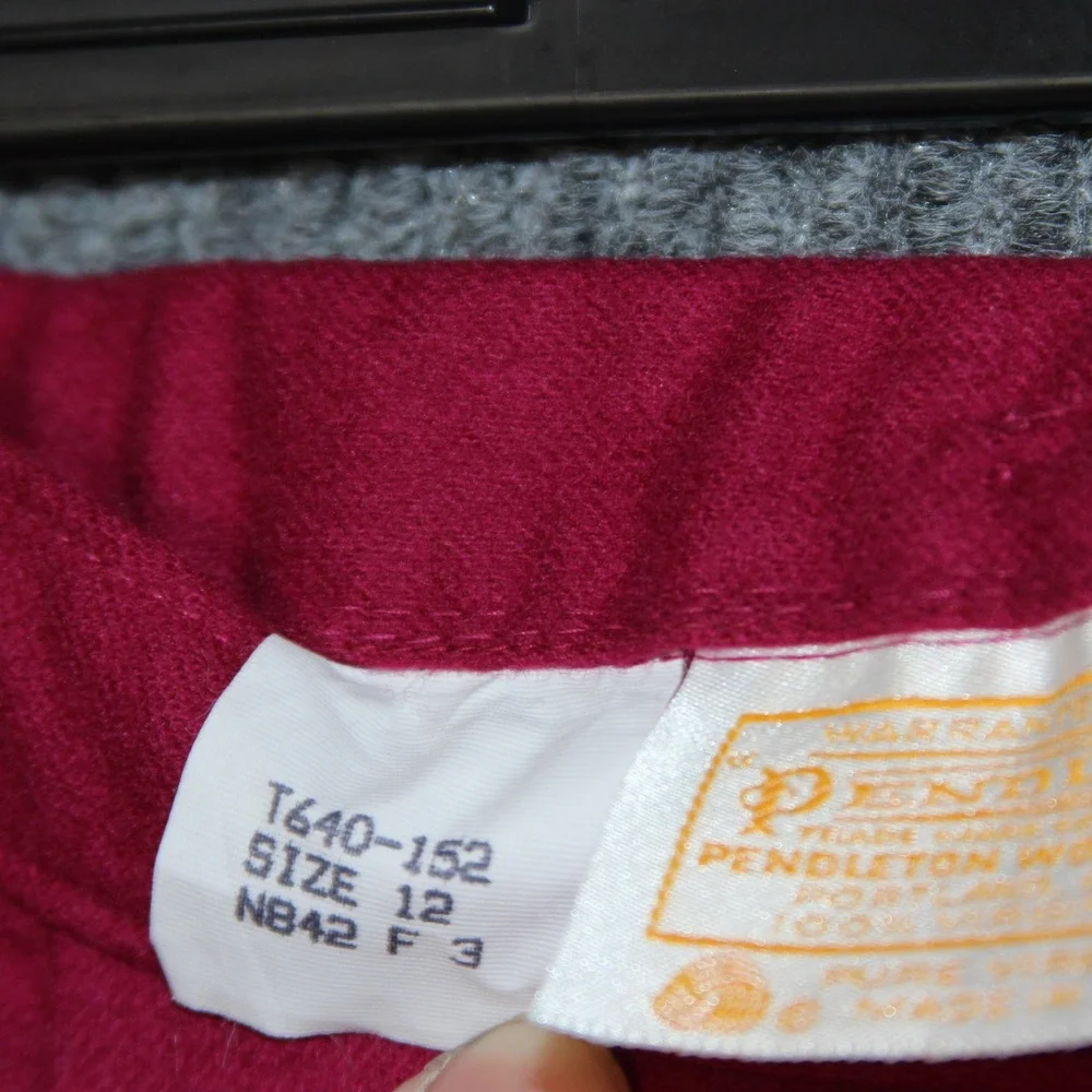 Pendleton Wool Skirt Size 12‎ Red Raspberry Vintage USA Made Lined Career Rare